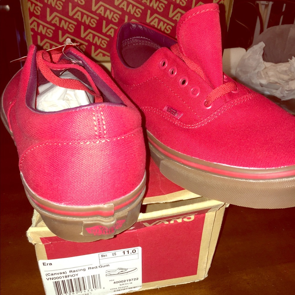 Red Vans men’s 11 brand new
